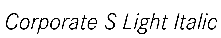 Corporate S Light Italic font preview