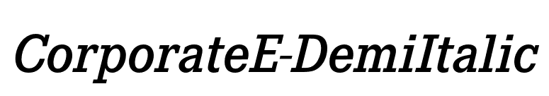 CorporateE-DemiItalic font preview