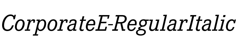 CorporateE-RegularItalic font preview