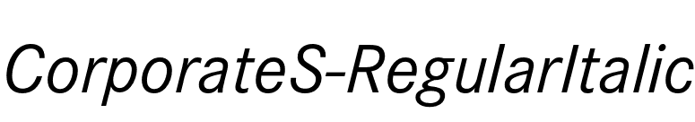 CorporateS-RegularItalic font preview