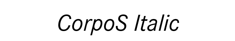 CorpoS Italic font preview