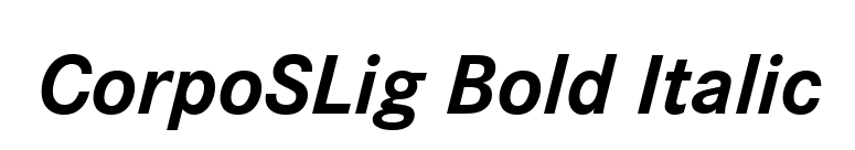 CorpoSLig Bold Italic font preview