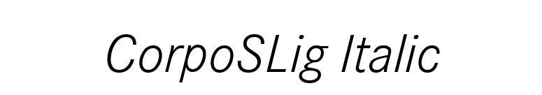 CorpoSLig Italic font preview