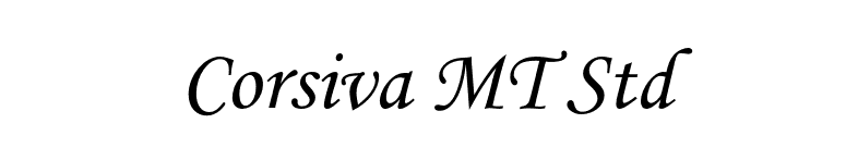 Corsiva MT Std font preview