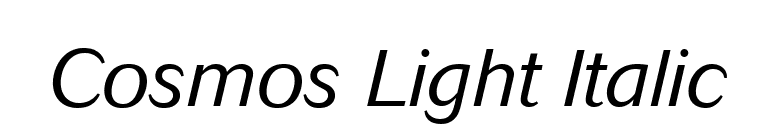 Cosmos Light Italic font preview