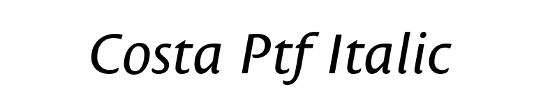 Costa Ptf Italic font preview