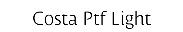 Costa Ptf Light font preview