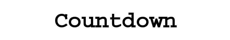 Countdown font preview