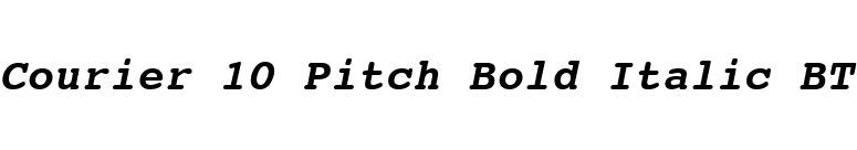 Courier 10 Pitch Bold Italic BT font preview