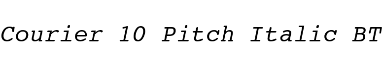 Courier 10 Pitch Italic BT font preview