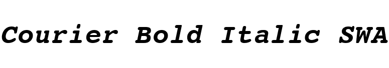 Courier Bold Italic SWA font preview