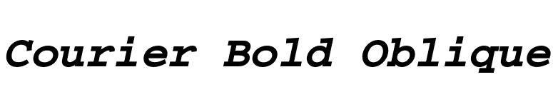 Courier Bold Oblique font preview
