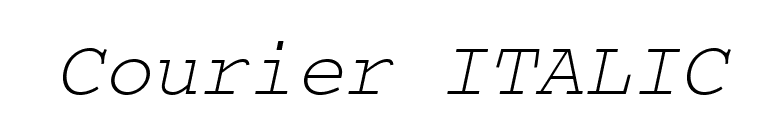 Courier ITALIC font preview