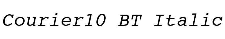 Courier10 BT Italic font preview