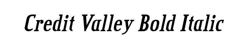Credit Valley Bold Italic font preview
