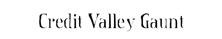 Credit Valley Gaunt font preview