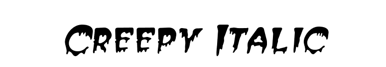 Creepy Italic font preview