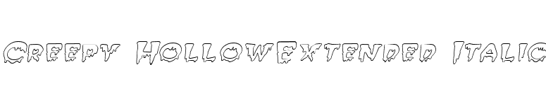 Creepy HollowExtended Italic font preview