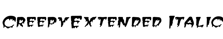 CreepyExtended Italic font preview