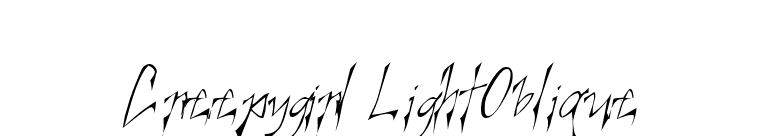 Creepygirl LightOblique font preview