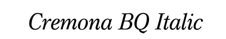 Cremona BQ Italic font preview