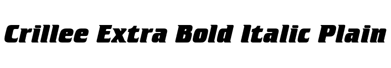 Crillee Extra Bold Italic Plain font preview
