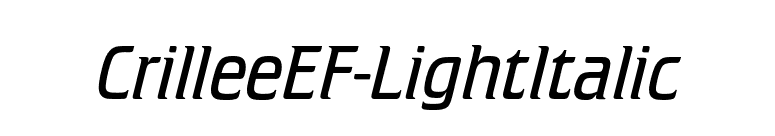 CrilleeEF-LightItalic font preview