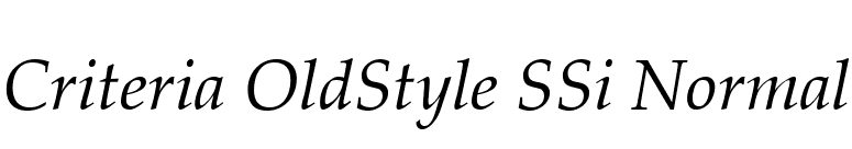 Criteria OldStyle SSi Normal font preview