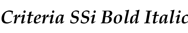 Criteria SSi Bold Italic font preview