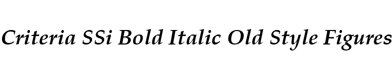 Criteria SSi Bold Italic Old Style Figures font preview