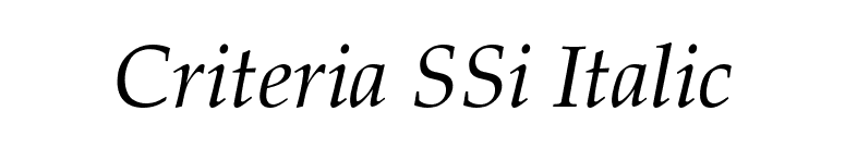 Criteria SSi Italic font preview