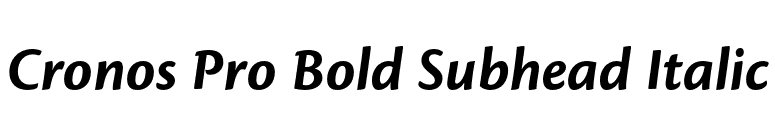 Cronos Pro Bold Subhead Italic font preview
