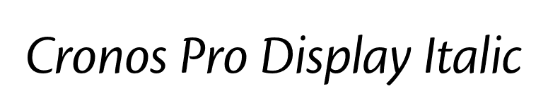 Cronos Pro Display Italic font preview