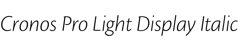 Cronos Pro Light Display Italic font preview