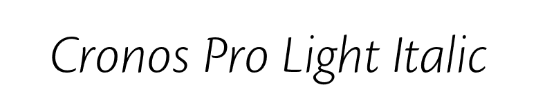 Cronos Pro Light Italic font preview
