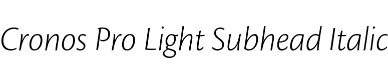 Cronos Pro Light Subhead Italic font preview