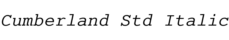 Cumberland Std Italic font preview