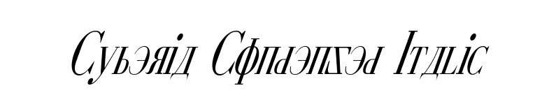 Cyberia Condensed Italic font preview