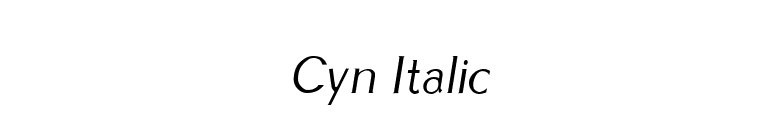 Cyn Italic font preview