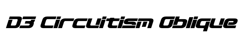 D3 Circuitism Oblique font preview