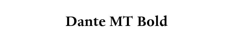 Dante MT Bold font preview