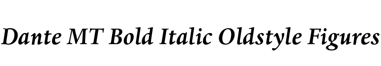 Dante MT Bold Italic Oldstyle Figures font preview