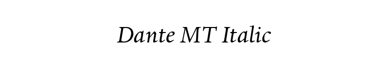 Dante MT Italic font preview