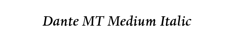 Dante MT Medium Italic font preview