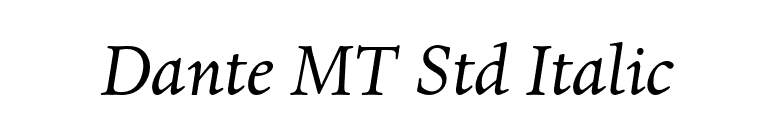 Dante MT Std Italic font preview