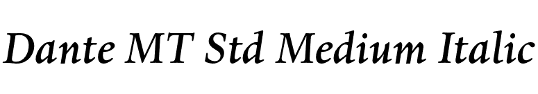 Dante MT Std Medium Italic font preview