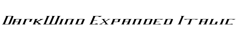 DarkWind Expanded Italic font preview