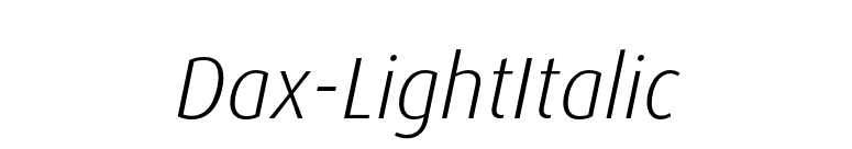 Dax-LightItalic font preview