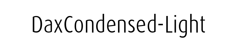 DaxCondensed-Light font preview