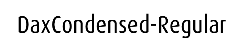 DaxCondensed-Regular font preview